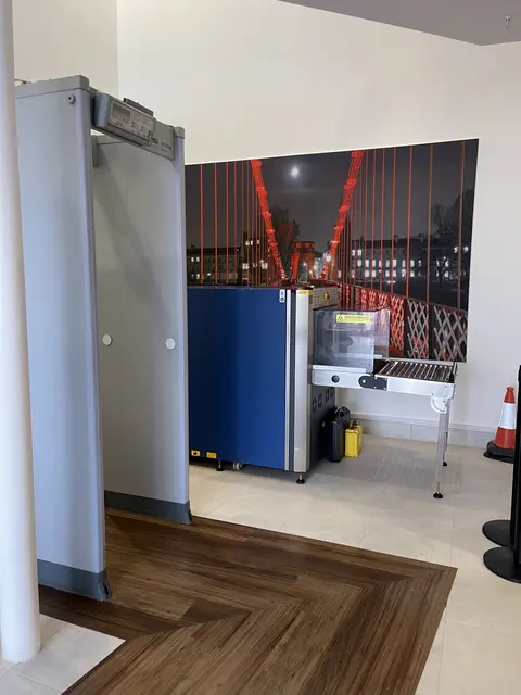 Airport-style checkpoint built with real RedteQ screening equipment