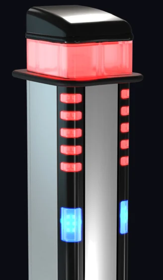 Metrasens Ultra indicating an alarm in red with zone indicators showing the height of the detected item