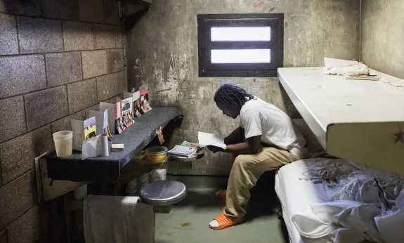 A custodial cell search where substances may need identifying on the spot